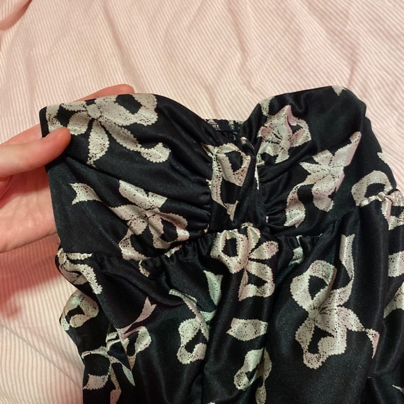 Betsey Johnson bow pattern strapless mini party dress - Picture 2 of 4
